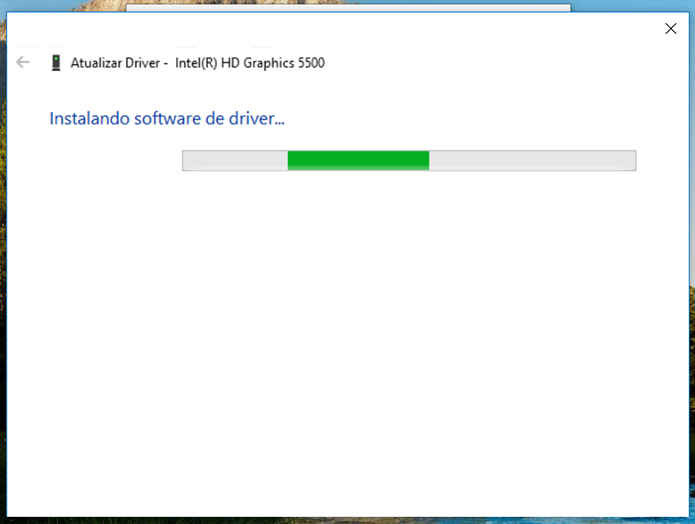 Com o driver localizado, o Windows vai iniciar a atualização (Foto: Reprodução/Filipe Garrett)
