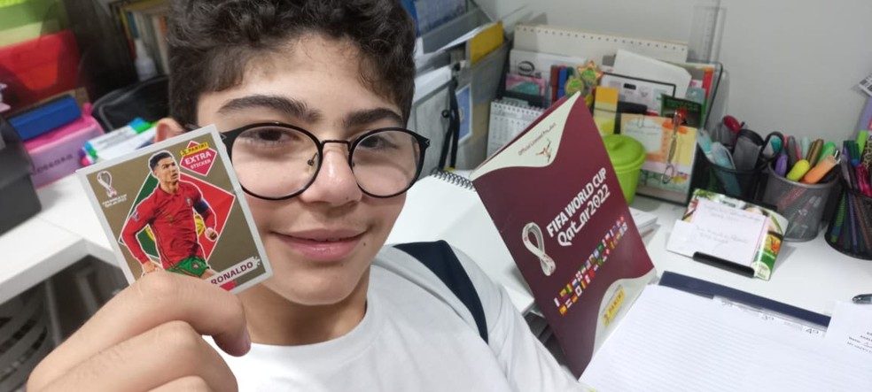 Estudante de 12 anos encontrou Legend dourada do Cristiano Ronaldo — Foto: Arquivo Pessoal/ Antônio Jorge