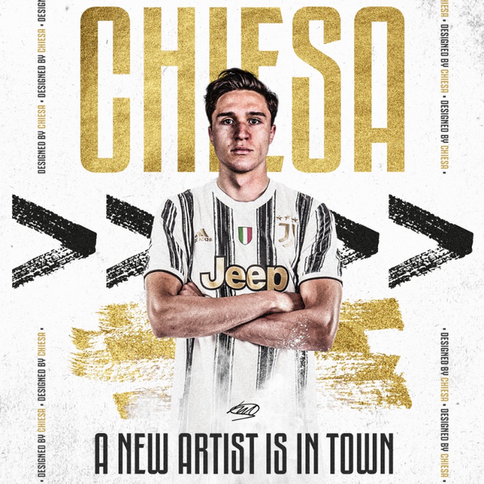 Juventus anuncia Federico Chiesa, ex-Fiorentina — Foto: Reprodução / Site Oficial