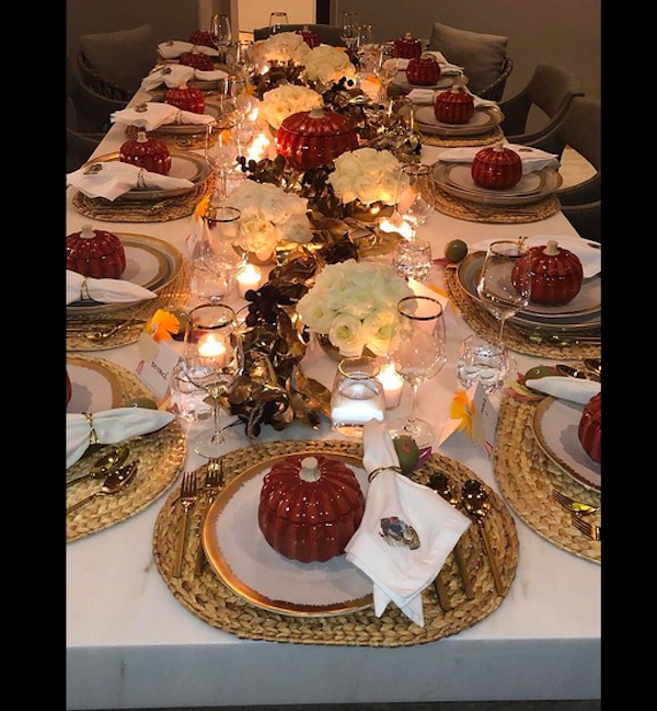 A mesa do jantar de Ação de Graças organizado por Kylie Jenner (Foto: Instagram)