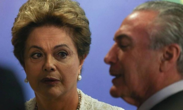 A ex-presidente Dilma Rousseff e o presidente Michel Temer