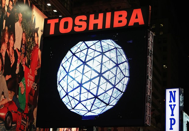 Logo da Toshiba na Times Square (Foto: Neilson Barnard/Getty Images)