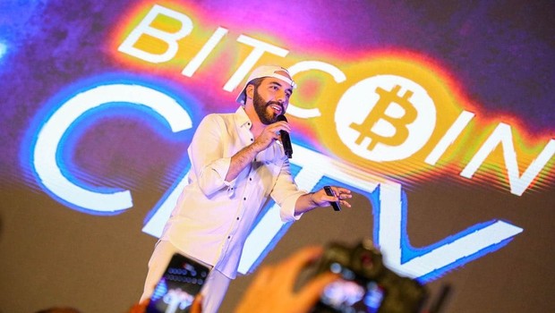 Nayib Bukele, presidente de El Salvador, na Bitcoin Week de seu país em 2021 (Foto: Divulgação / Presidência de El Salvador)
