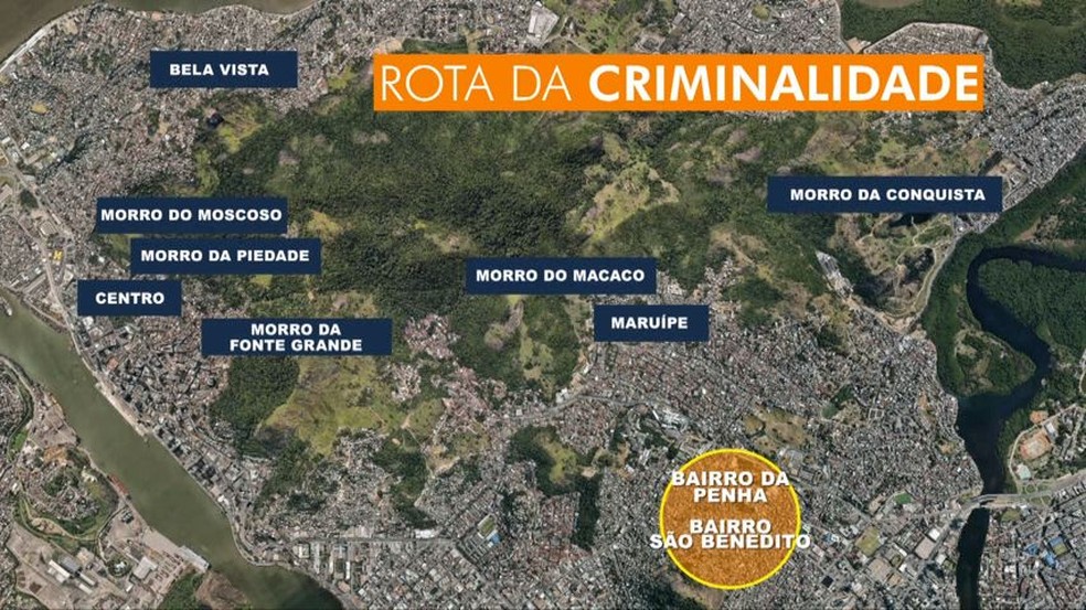 Rota da Criminalidade — Foto: Arte/TV Gazeta