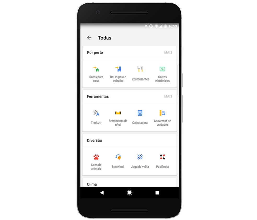 Atalhos do Google App (Foto: Divulgação/Google)