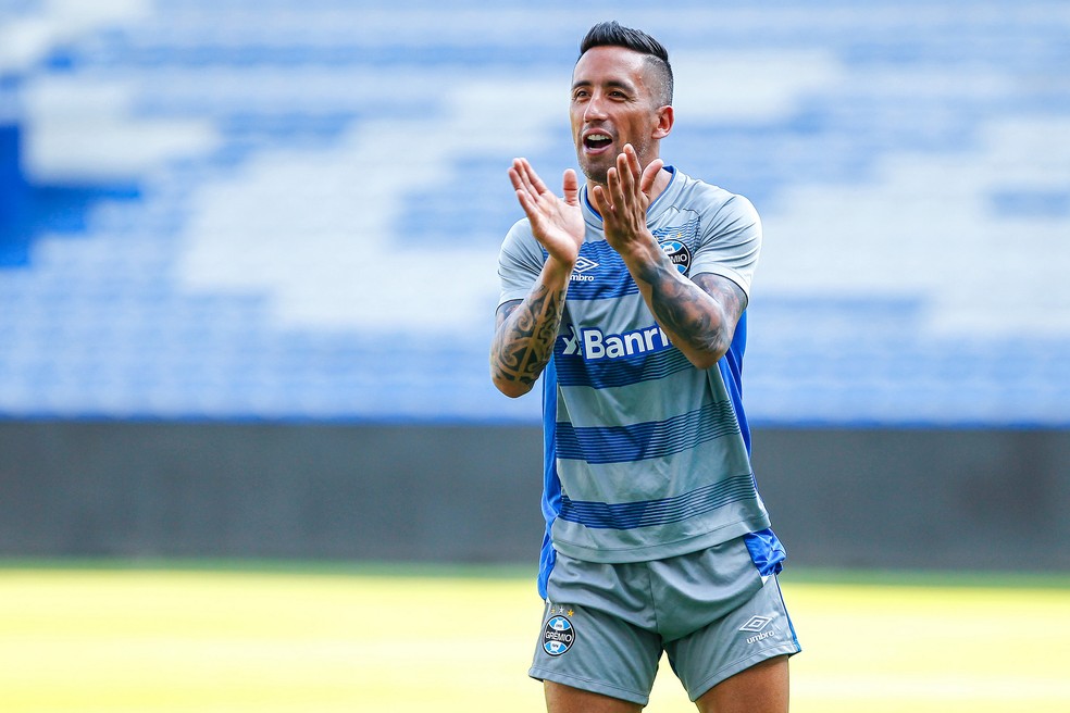 Lucas Barrios somou 18 gols em 2017 pelo Grêmio (Foto: Lucas Uebel / Grêmio, DVG)