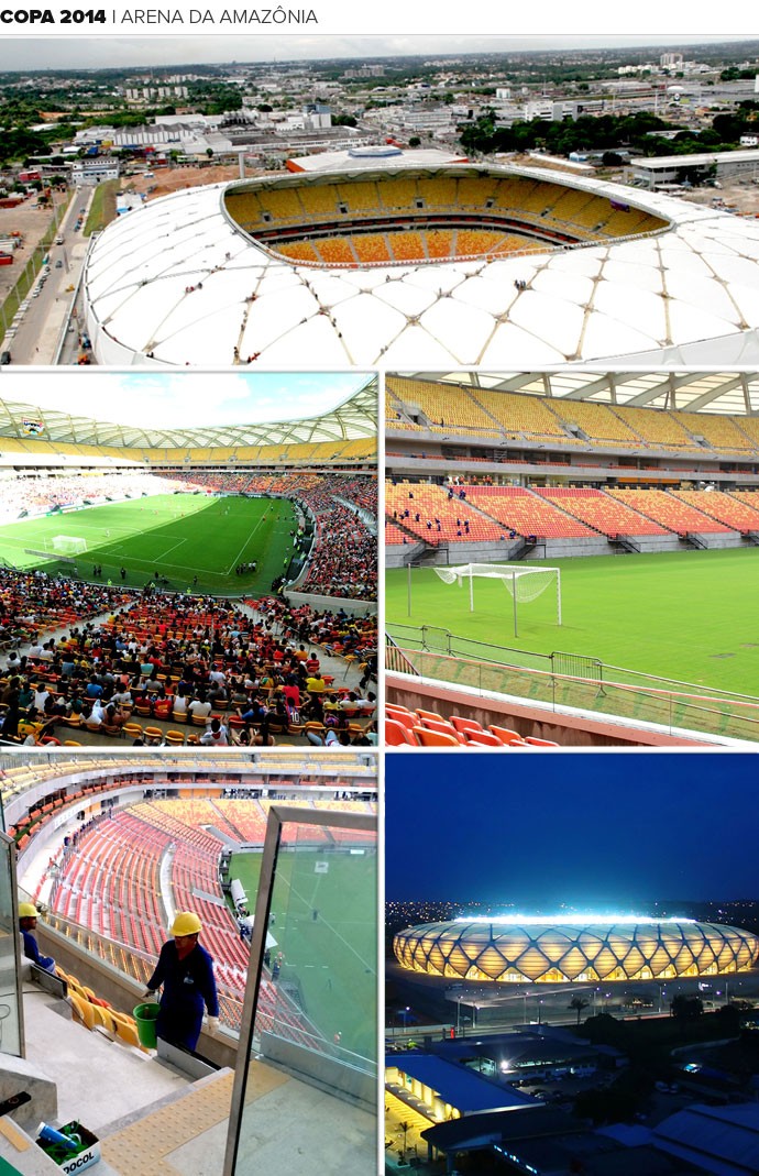 Mosaico estádio Arena da Amazônia Copa 2014 (Foto: Editoria de Arte)