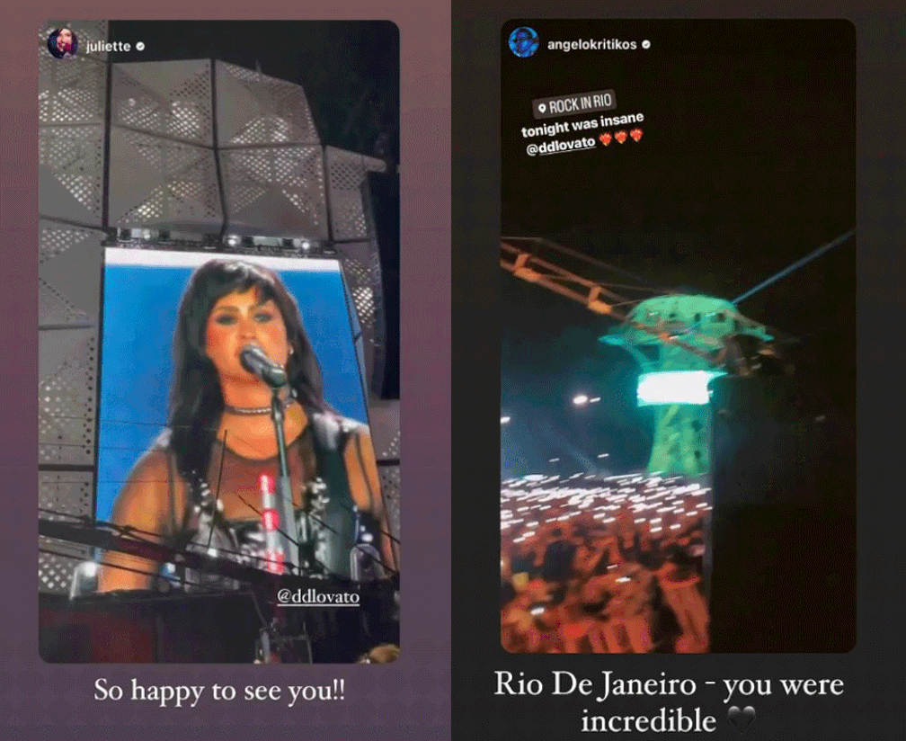 Demi Lovato comenta post de Juliette e elogia público do Rock in Rio — Foto: Reprodução/Instagram