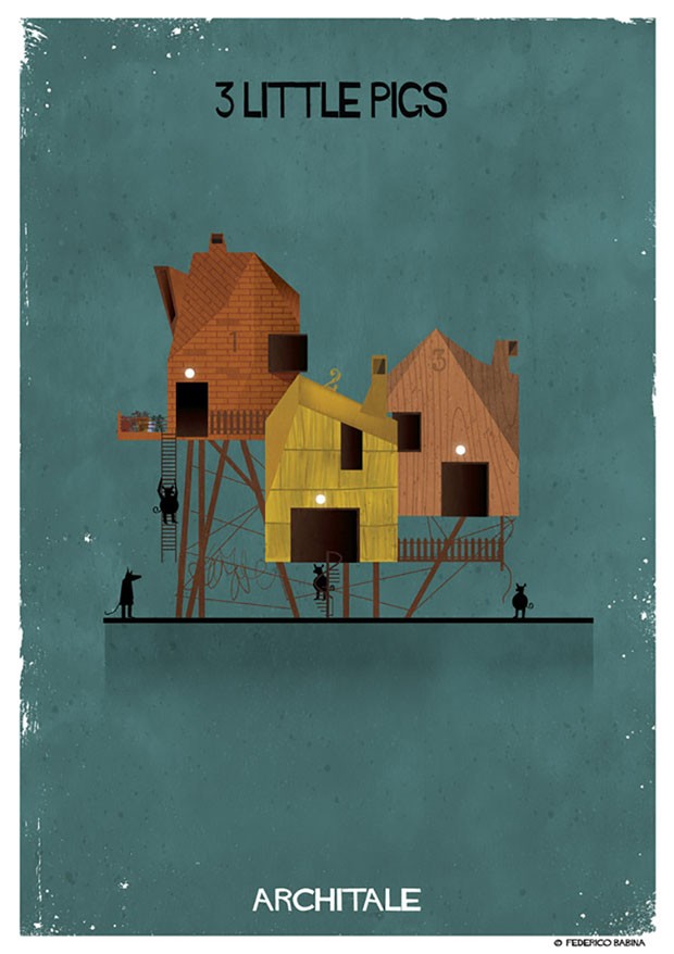 Ilustrador cria casas inspiradas em contos de fadas (Foto: Federico Babina)