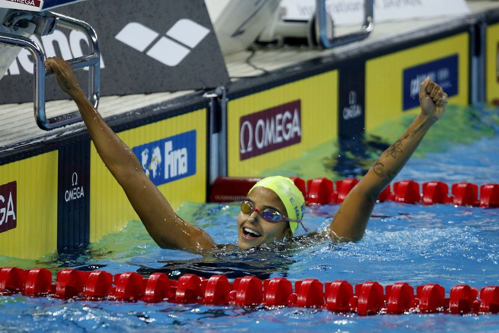 Etiene Medeiros é bronze nos 50m livre no Mundial na China — Foto: Satiro Sodré/SSPress/CBDA