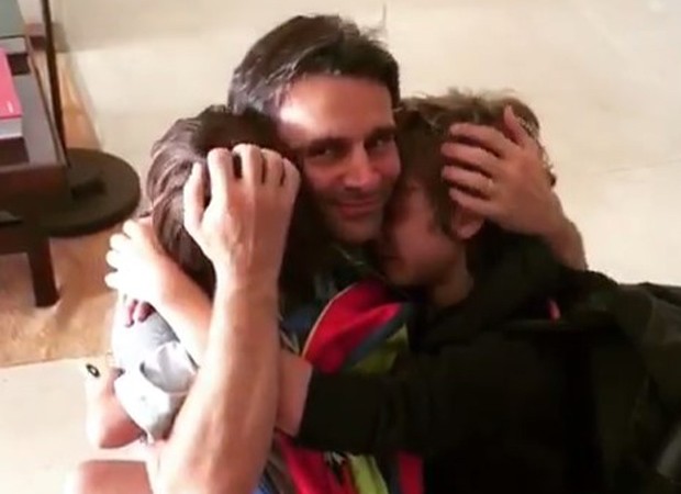 Murilo Rosa e os filhos, Artur e Lucas (Foto: Reprodução/Instagram)
