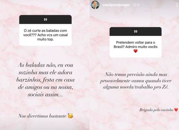 Carolynne Junger fala de relacionamento com  José de Abreu (Foto: Reprodução/Instagram)