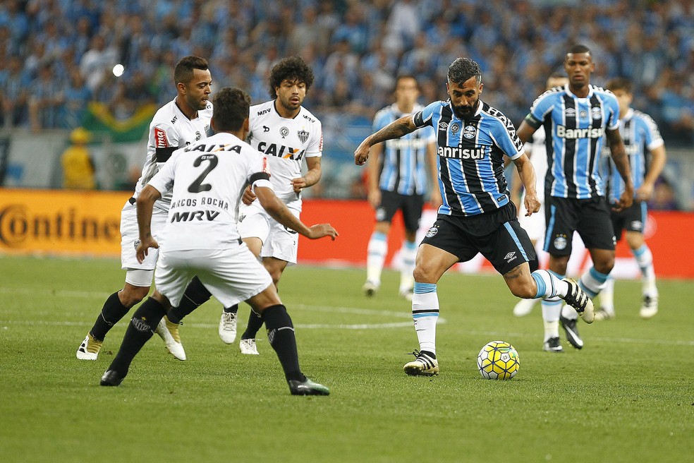 Gr�mio e Atl�tico-MG entraram nas oitavas em 2016 e fizeram a final da Copa do Brasil � Foto: Lucas Uebel/Divulga��o Gr�mio