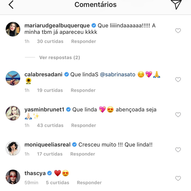 Famosos deixam recados para Sabrina Sato (Foto: Reprodução/Instagram)