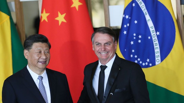 O presidente da China, Xi Jinping, e o presidente Jair Bolsonaro (Foto: Valter Campanato/Agência Brasil)