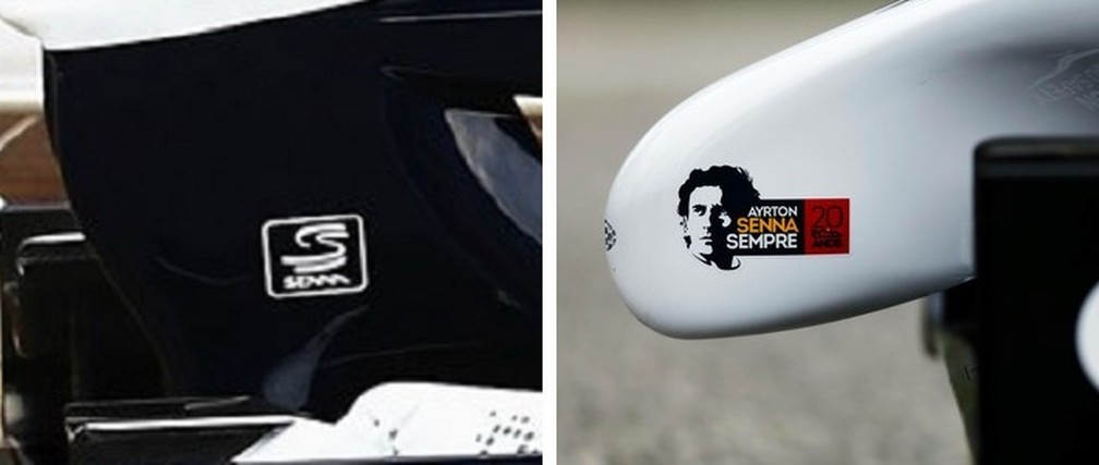 ''S do Senna" presente nos carros da Williams de 2013 e 2014 — Foto: Getty Images