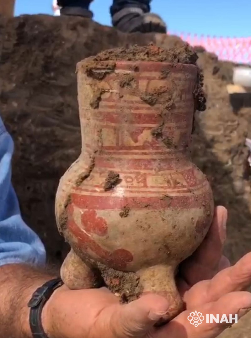 Vaso da cultura Mazatlán.encontrado durante escavações  (Foto: INAH Sinaloa)