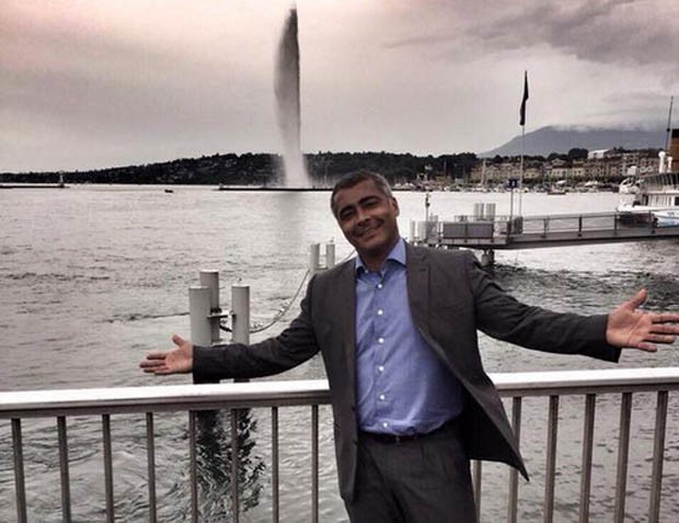 Romário divulga foto em Genebra, onde afirmou ter descoberto não ser dono de conta milionária (Foto: Reprodução Twitter)