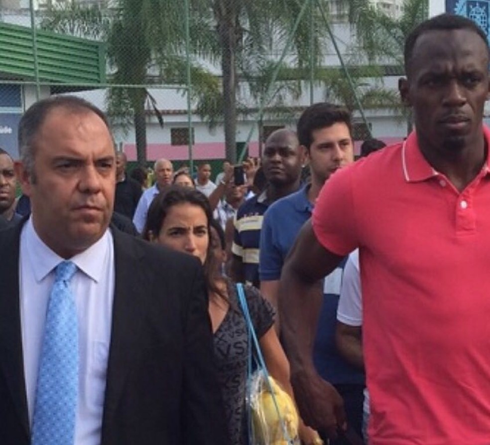 Marcos Braz com Usain Bolt na &eacute;poca em que foi secret&aacute;rio de esporte e lazer do Rio (Foto: Arquivo Pessoal)