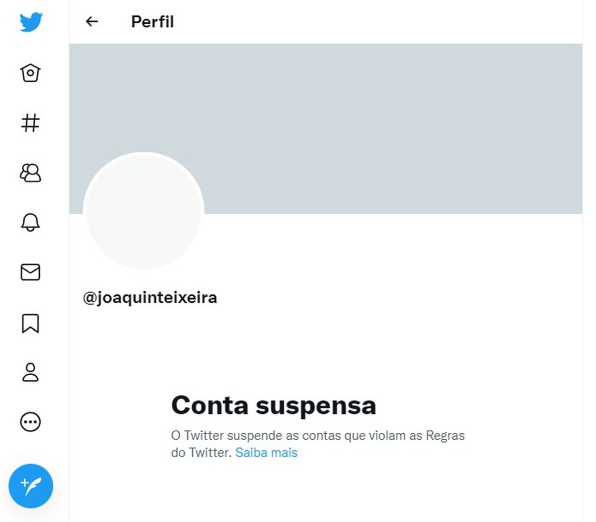 Twitter suspende perfil ‘Joaquin Teixeira’ por descumprimento de regras da plataforma |  Tecnologia