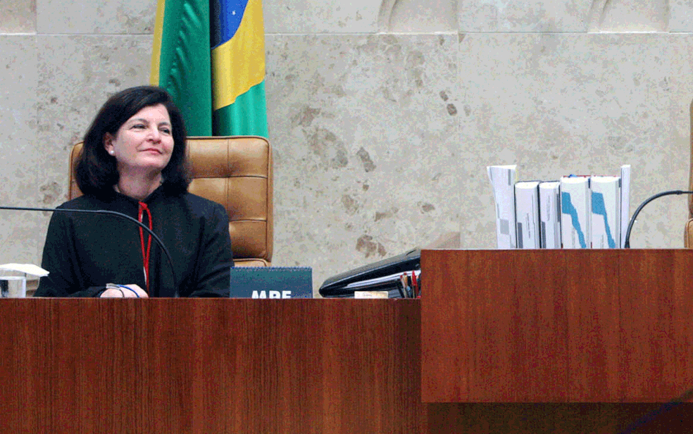 A procuradora-geral Raquel Dodge durante julgamento no STF de habeas corpus preventivo do ex-presidente Luiz InÃ¡cio Lula da Silva (Foto: Carlos Moura/SCO/STF)
