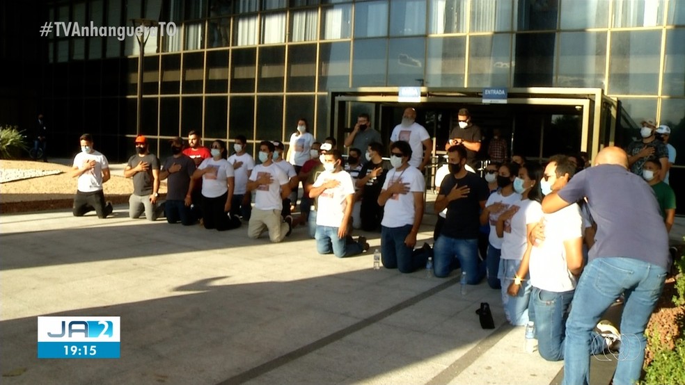 Manifestantes protestaram após a aprovação do projeto de concessão do Jalapão — Foto: Reprodução/TV Anhanguera