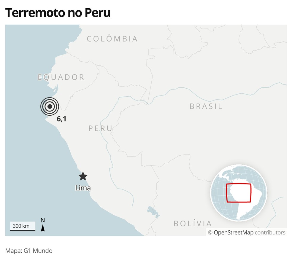 Terremoto no Peru em 30 de julho — Foto: G1