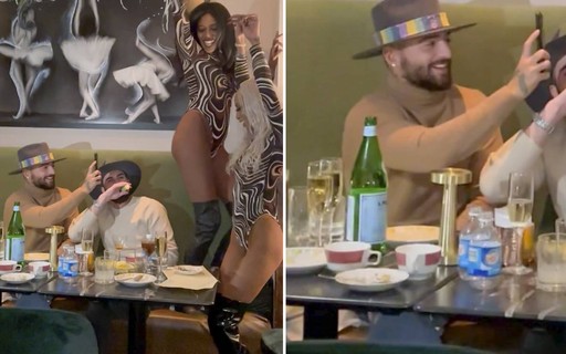 Maluma se empolga com dançarinas em restaurante em Aspen