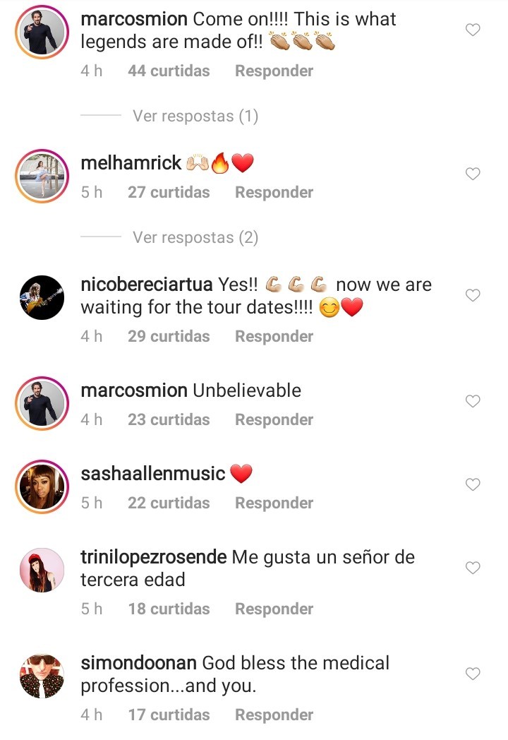 Comentários foto Mick Jagger (Foto: Reprodução/Instagram)