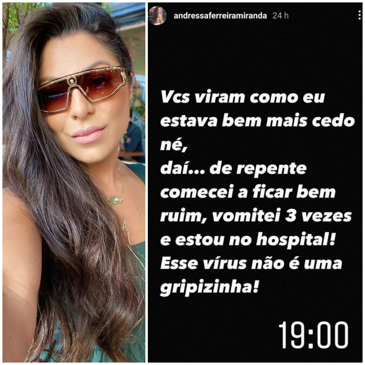 Com Covid, Andressa Miranda passa mal e vai para o hospital (Foto: Reprodução/Instagram)