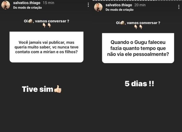 Thiago Salvático revela que teve contato com Rose Miriam e filhos de Gugu Liberato