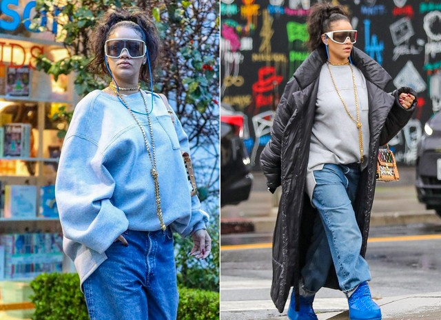 Grávida, Rihanna mostra barrigão de segundo filho em dia de compras