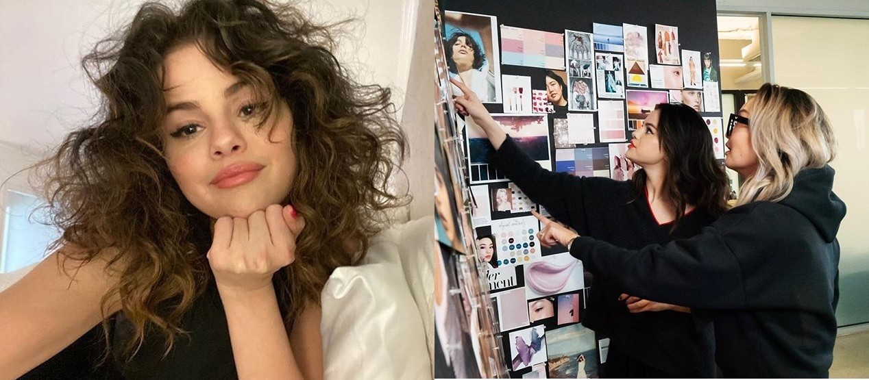Selena Gomez e o moodboard de sua marca de cosméticos Rare Beauty (Foto: reprodução Instagram )