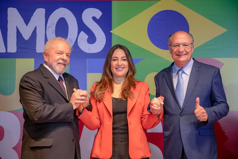 Lula, Rejane Dias e Geraldo Alckmin. — Foto: Reprodução/Ricardo Stuckert.