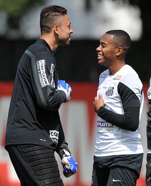 Vladimir e Robinho Santos (Foto: Ivan Storti / Divulgação Santos FC)
