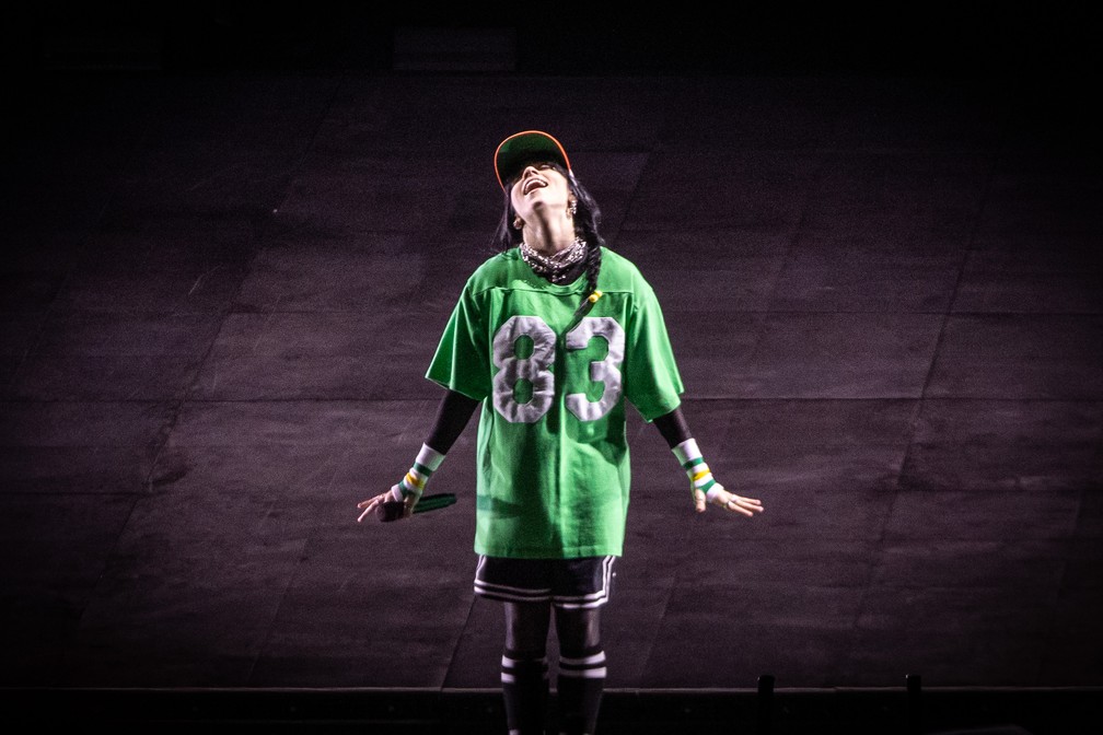 Billie Eilish se apresenta como atra&ccedil;&atilde;o principal encerrando o primeiro dia do Lollapalooza 2023, em S&atilde;o Paulo &mdash; Foto: F&aacute;bio Tito/g1