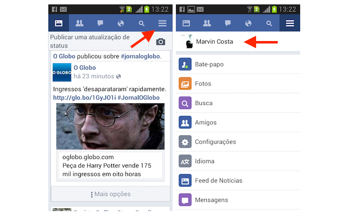 Acessando um perfil de usuário do Facebook através do Facebook Lite para Android (Foto: Reprodução/Marvin Costa)