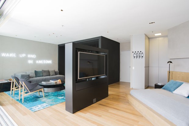 Integração total no apartamento de 60 m² (Foto: divulgação)