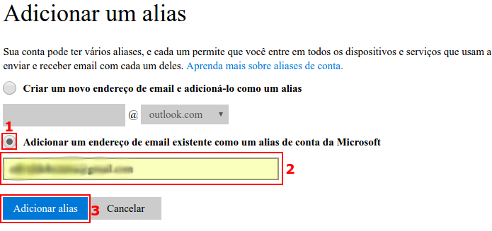 Adicionar um e-mail na conta Microsoft (Foto: Reprodução/Edivaldo Brito)