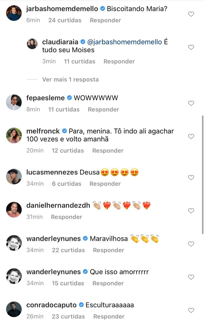 Claudia Raia coleciona elogios de amigos famosos em post (Foto: Reprodução/Instagram)