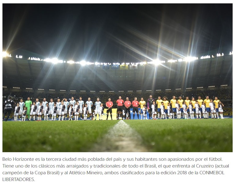 Conmebol comete gafe em post e 