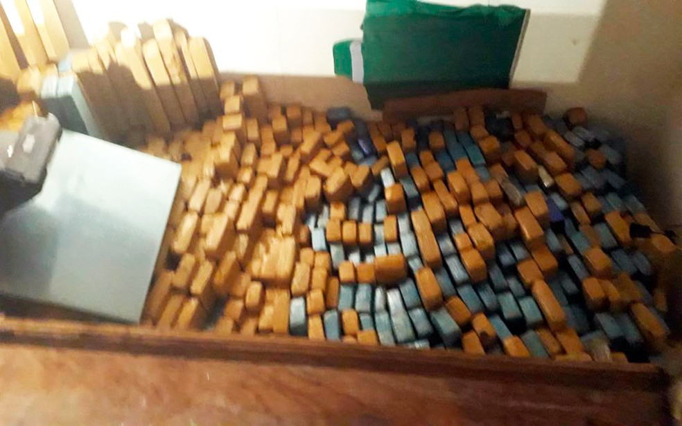 500 quilos da droga foram achados em Cajazeiras (Foto: Divulgação/SSP-BA)