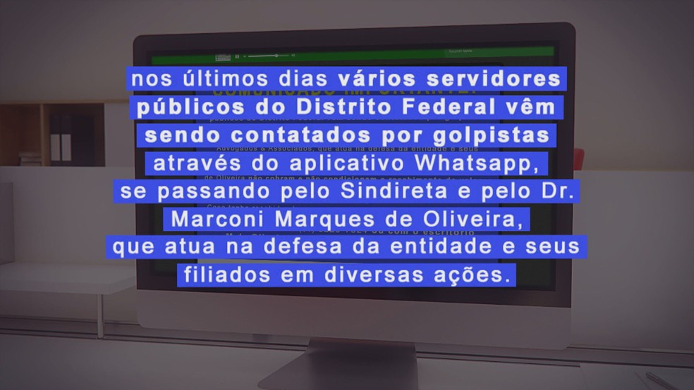 Trecho de nota, no site do Sindireta — Foto: TV Globo/Reprodução