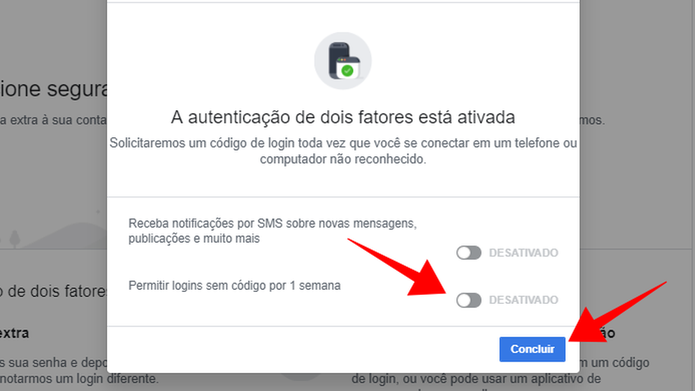 Permita novos logins sempre com o código adicional fornecido pelo Facebook (Foto: Reprodução/Paulo Alves) Permita novos logins sempre com o código adicional fornecido pelo Facebook (Foto: Reprodução/Paulo Alves)