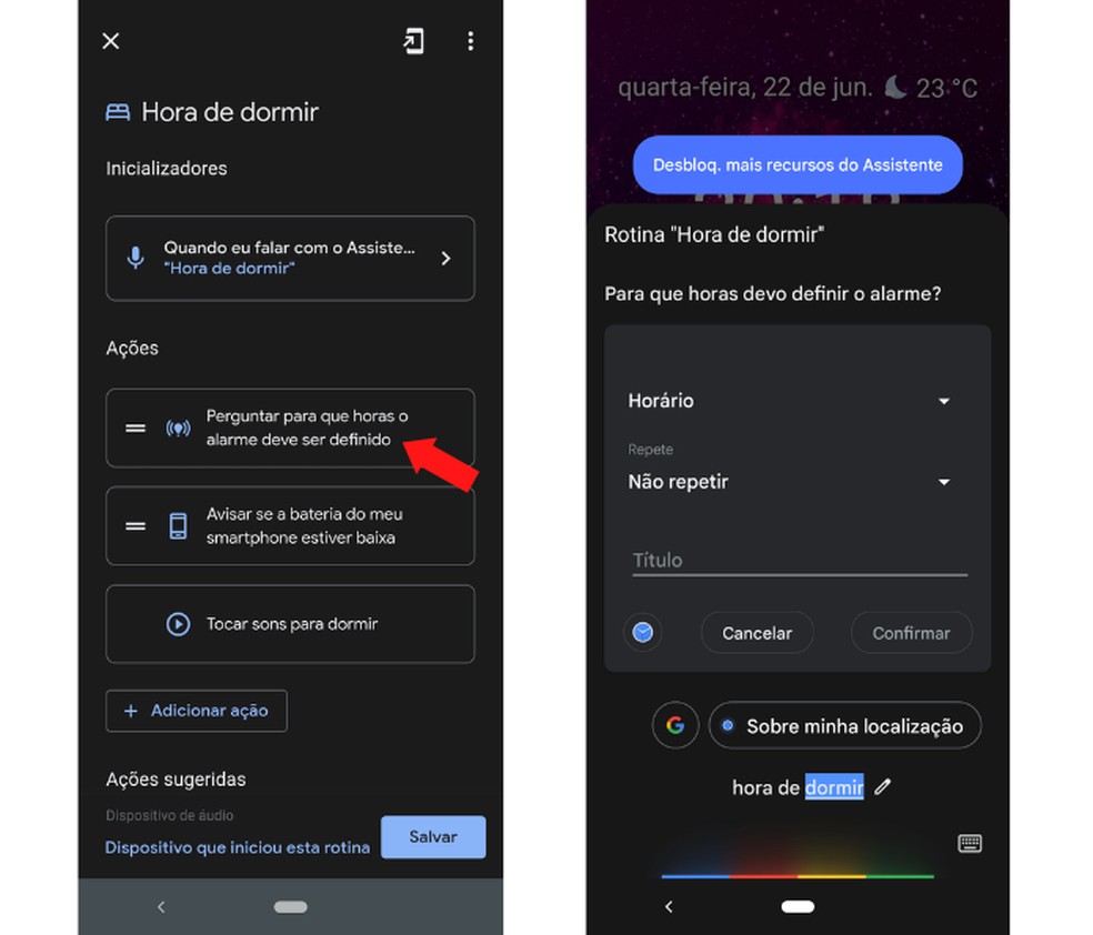Com a Google Assistente, usuários podem configurar alarmes de forma fácil e rápida, sem tocar no celular — Foto: Reprodução/Mariana Tralback
