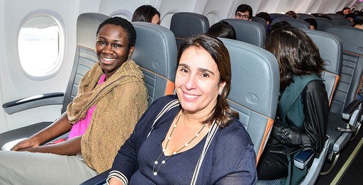 Naisha Bradley, diretora do Harvard College Women's Center, e Andreia Dantas, diretora de núcleo da Editora Globo Gol