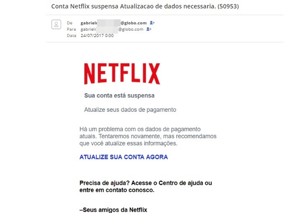Ataque semelhante foi detectado no Brasil em julho (Foto: Reprodução/Gabriel Ribeiro) (Foto: Gabriel Ribeiro)