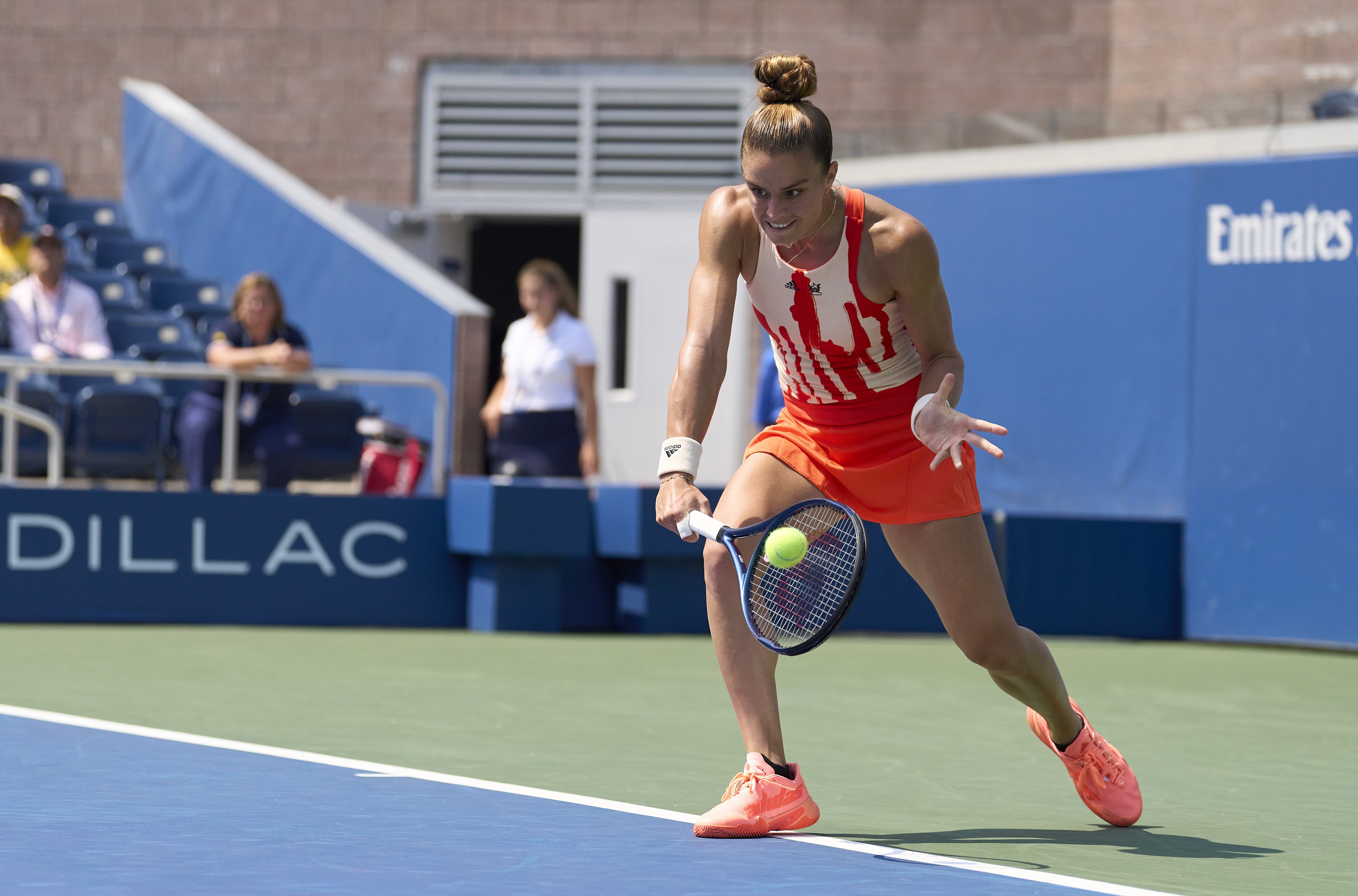 Maria Sakkari usa Adidas x Thebe Magugu no US Open 2022 (Foto: Diego Souto/Quality Sport Images/Getty Images)