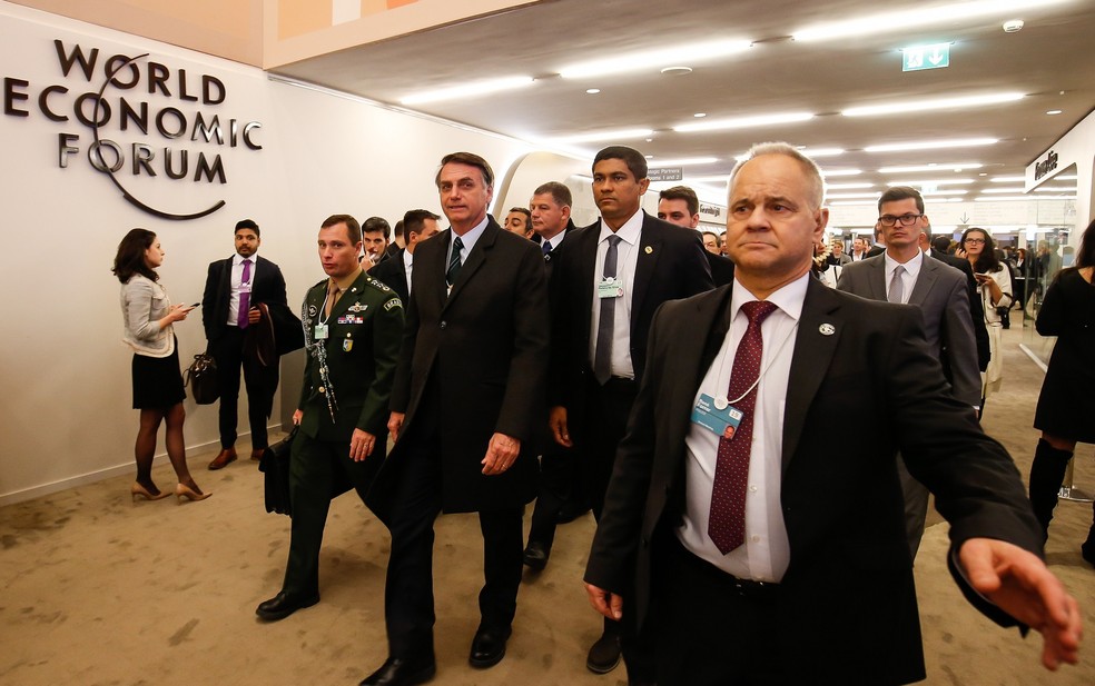 O presidente Jair Bolsonaro durante o Fórum Econômico Mundial, em Davos — Foto: Alan Santos/Presidência da República