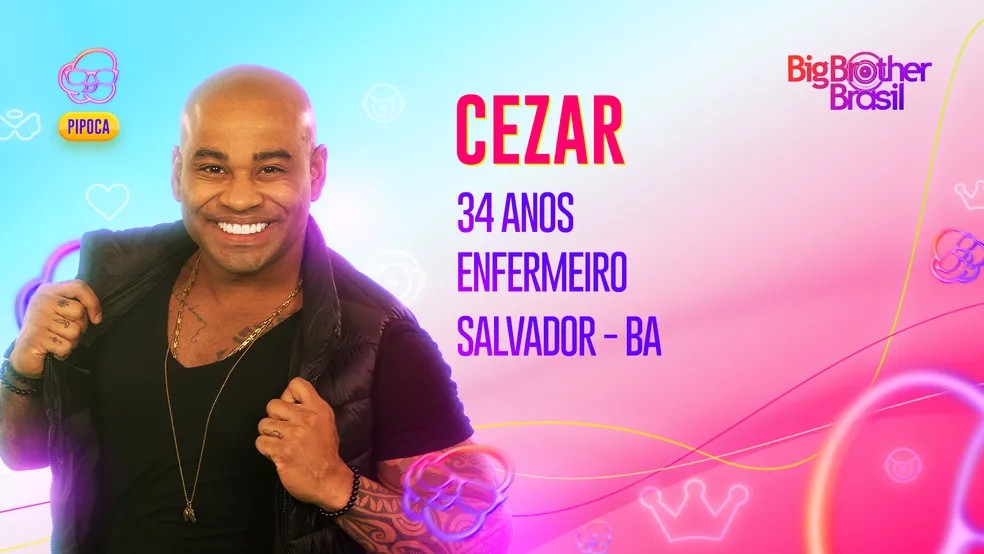 Cezar é um dos participante do 'BBB 23'. — Foto: Globo